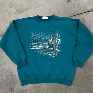 Vintage Northern Reflections Birds Winter Christmas Crewneck Sweatshirt